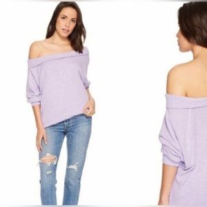 Free People lilac Palisades off shoulder top M